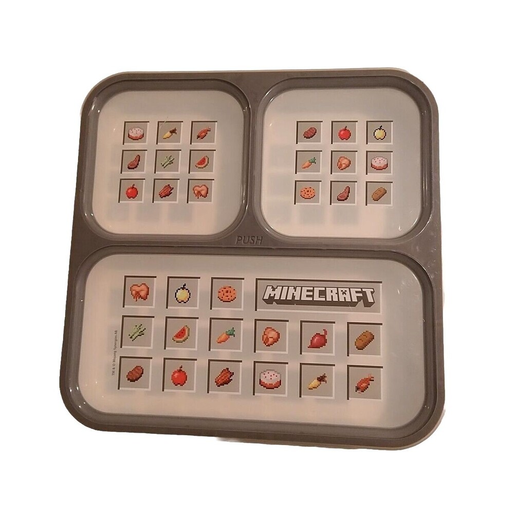 Zak Designs Minecraft 27oz Plastic Ultra Slim Lunch Snack Container Bento Box
